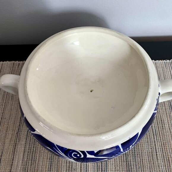 Blue and White Ceramic Soup Tureen Floral - Picture 5 of 9